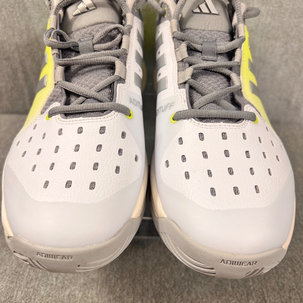 Adidas Court Adituff Pickleball White Lucid Lemon Sneakers Tennis Sz 10 Athletic - Picture 4 of 10
